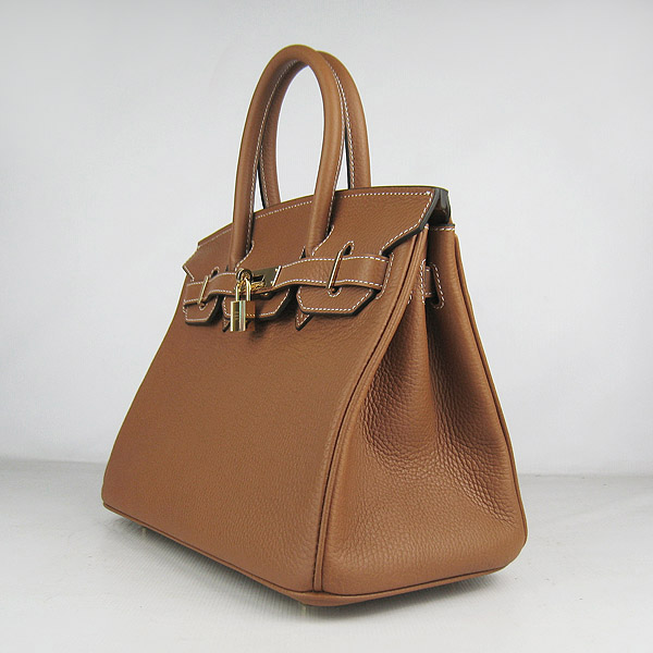 Replica Hermes Birkin 30CM Togo Leather Bag Light Coffee 6088 On Sale